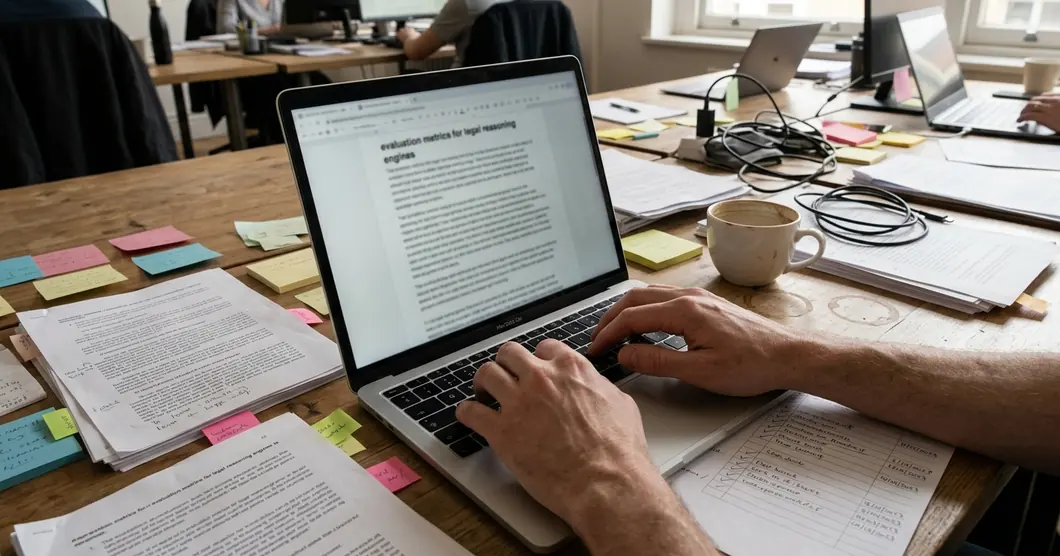 On-site Content creation workspace, clean aesthetic, in a real blog office during work hours